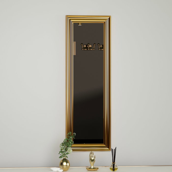 Hanah Home Espejo de Vestidor Dorado con Marco de MDF Laminado Hanah Home Espejo de Vestidor Dorado con Marco de MDF Laminado